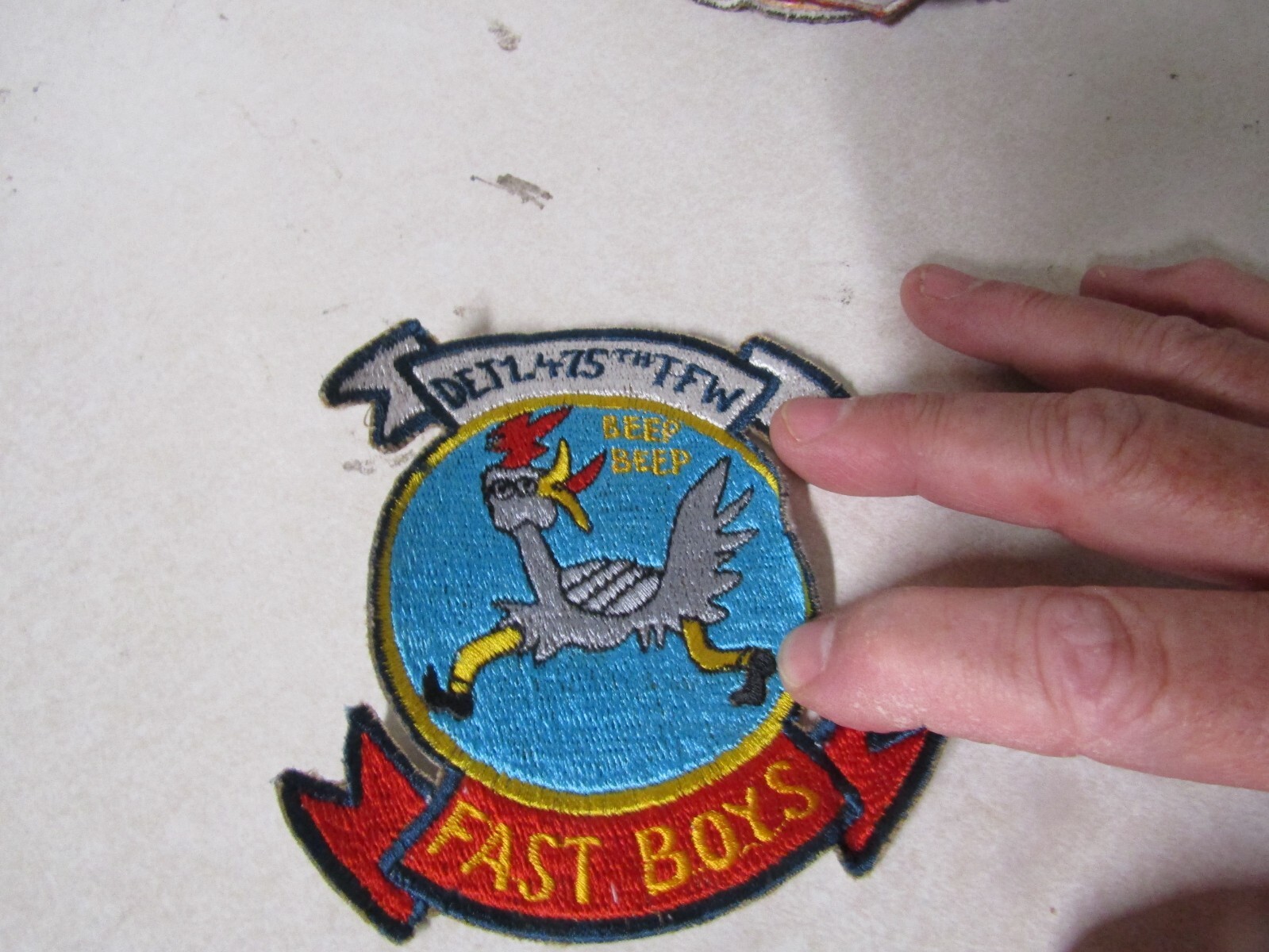 MILITARY PATCH OLDER US AIR FORCE DET 1 475TH TACTICAL FIGHTER WING FAST BOYS