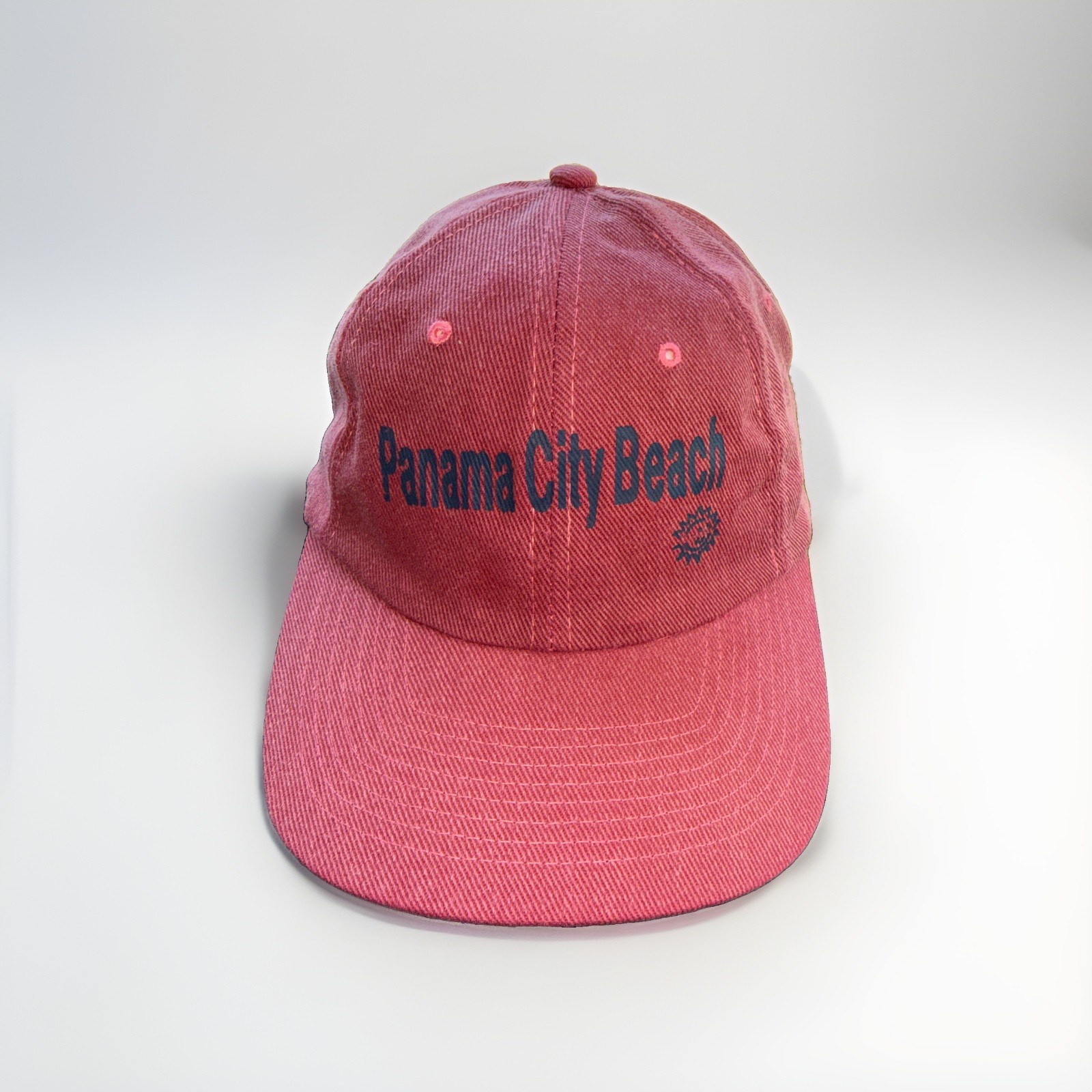 Panama City Beach Navy Printed on Washed Red Hat Cap Strap Buckle NISSUN CAP