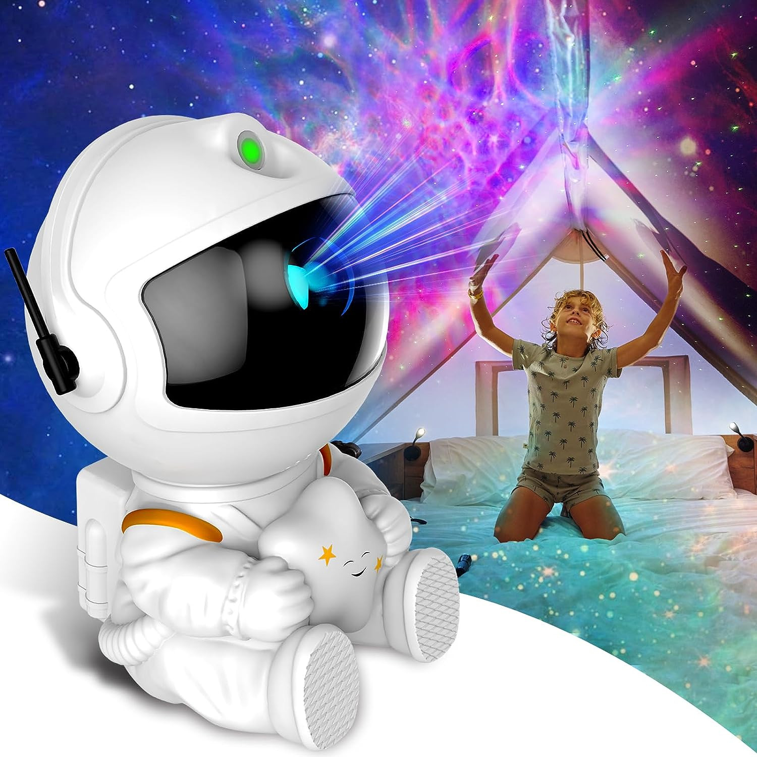 Astronaut Galaxy Projector, Star Projector Galaxy Light, Night Light for Kids, N