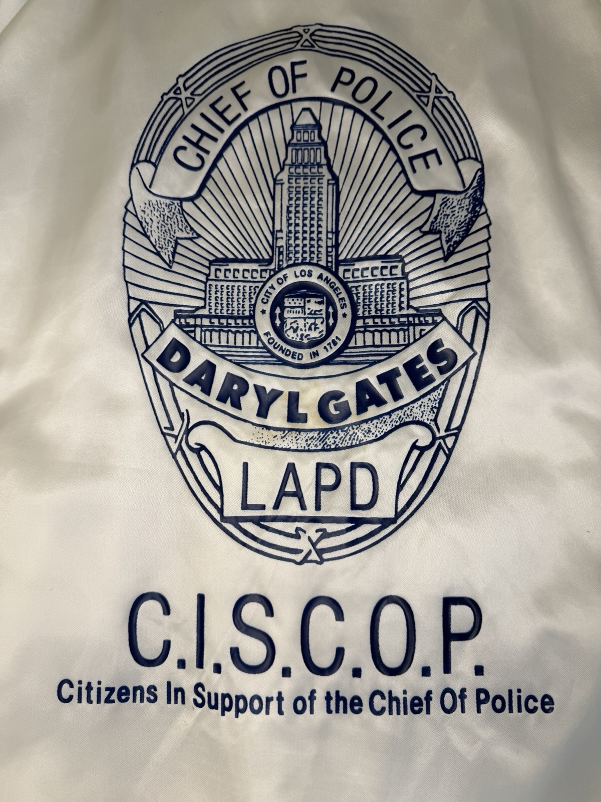 Original LAPD Daryl Gates C.I.S.C.O.P. Jacket