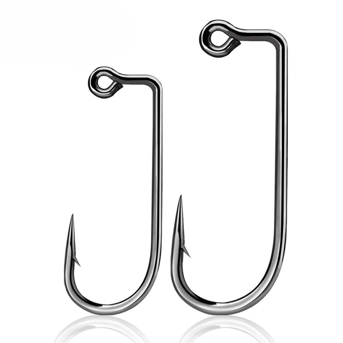 50~200Pcs Jig Hooks 90 Degree Aberdeen Heavy Wire Round Bend DIY Jig Head Tackle