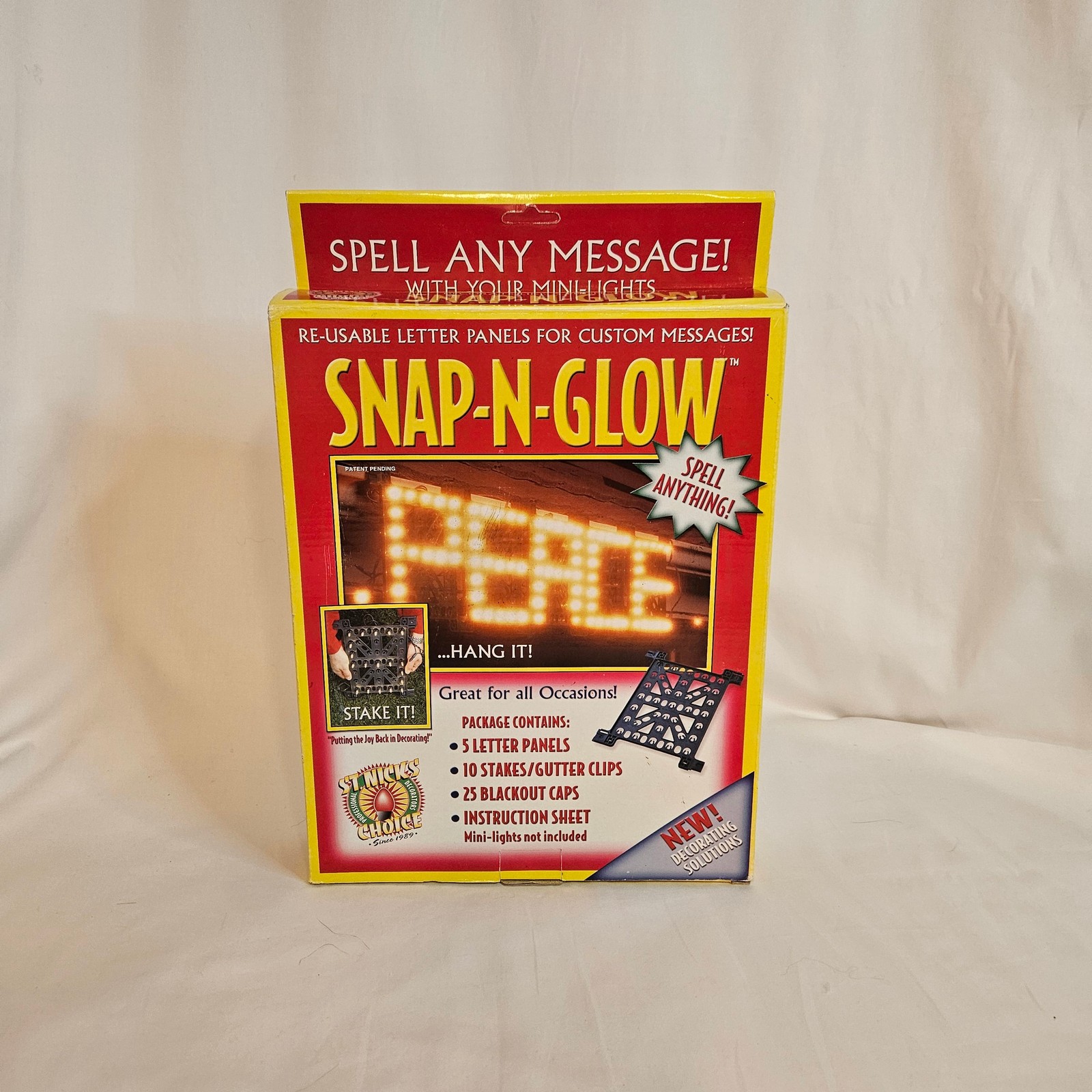 Snap-N-Glow letter panels, NOS