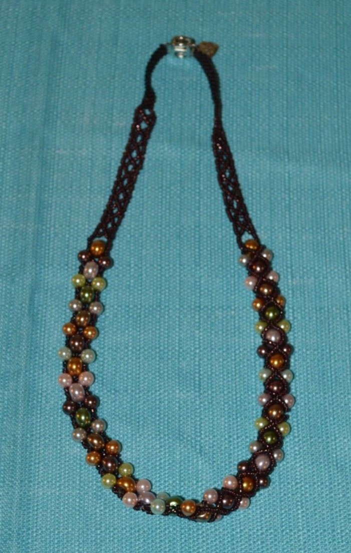 Multi Colored Hand Beaded Necklace, Bracelet and Earrings Set 