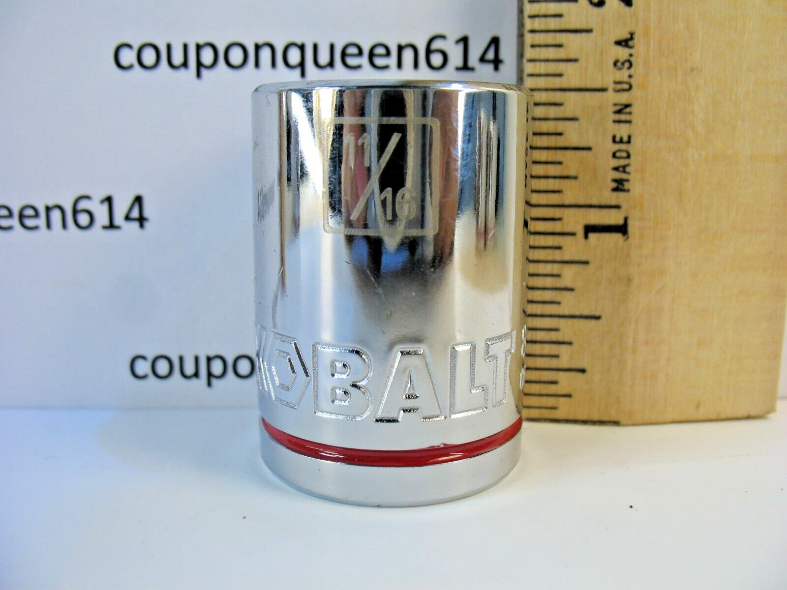 Kobalt 81977-0622, 1/2" Drive 8-Point 11/16" Shallow Socket SAE - Brand New