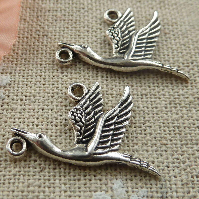 Free Ship 160 pcs tibetan silver bird connectors 25x15mm L-403