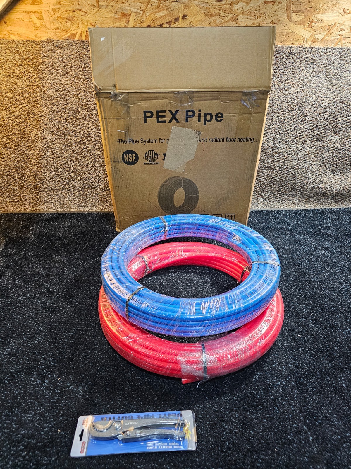 (QTY 2) EFIELD 1/2" 2 x100 ft Pex-b Pipe/Tubing,NSF Certified for Potable water