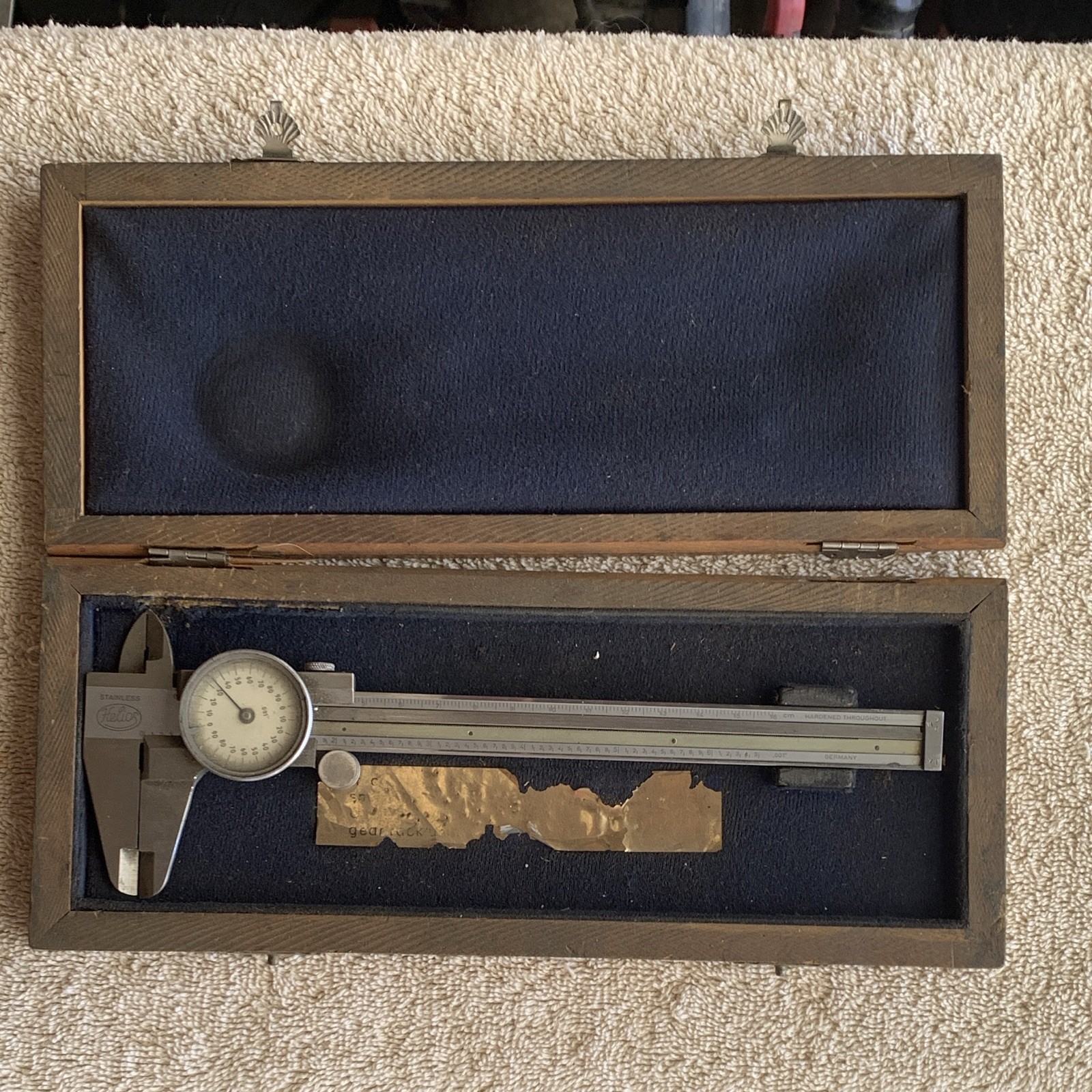 Helios Stainless Steel Dial Caliper White Dial 0.001 in Graduations w/ Case