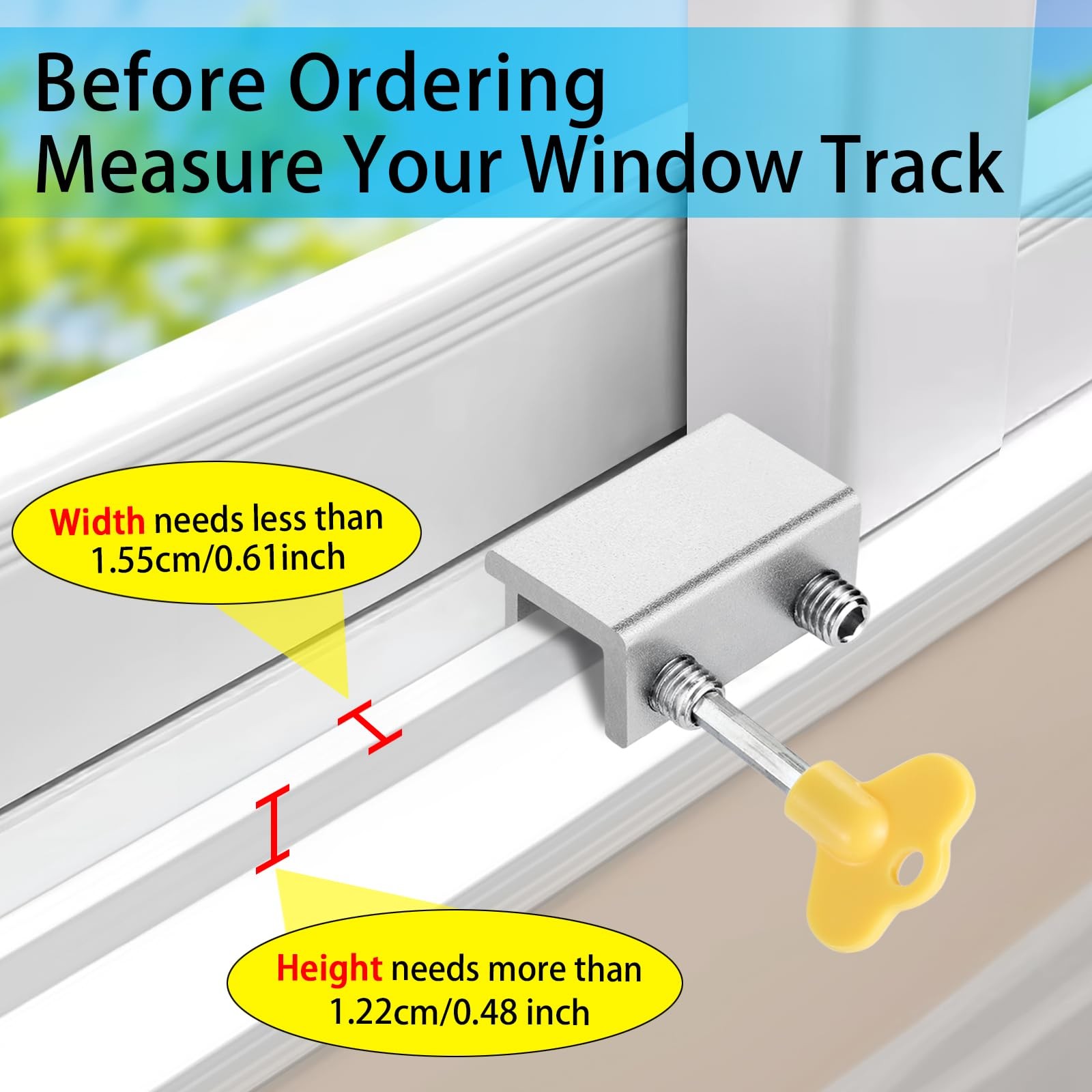Window Locks,4 Pack Sliding Window Locks with Key for Vertical & Horizontal S...