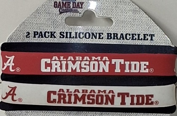 Alabama Crimson Tide Collectible Premium 2pk  Silicone Bracelets (Heavy Duty)