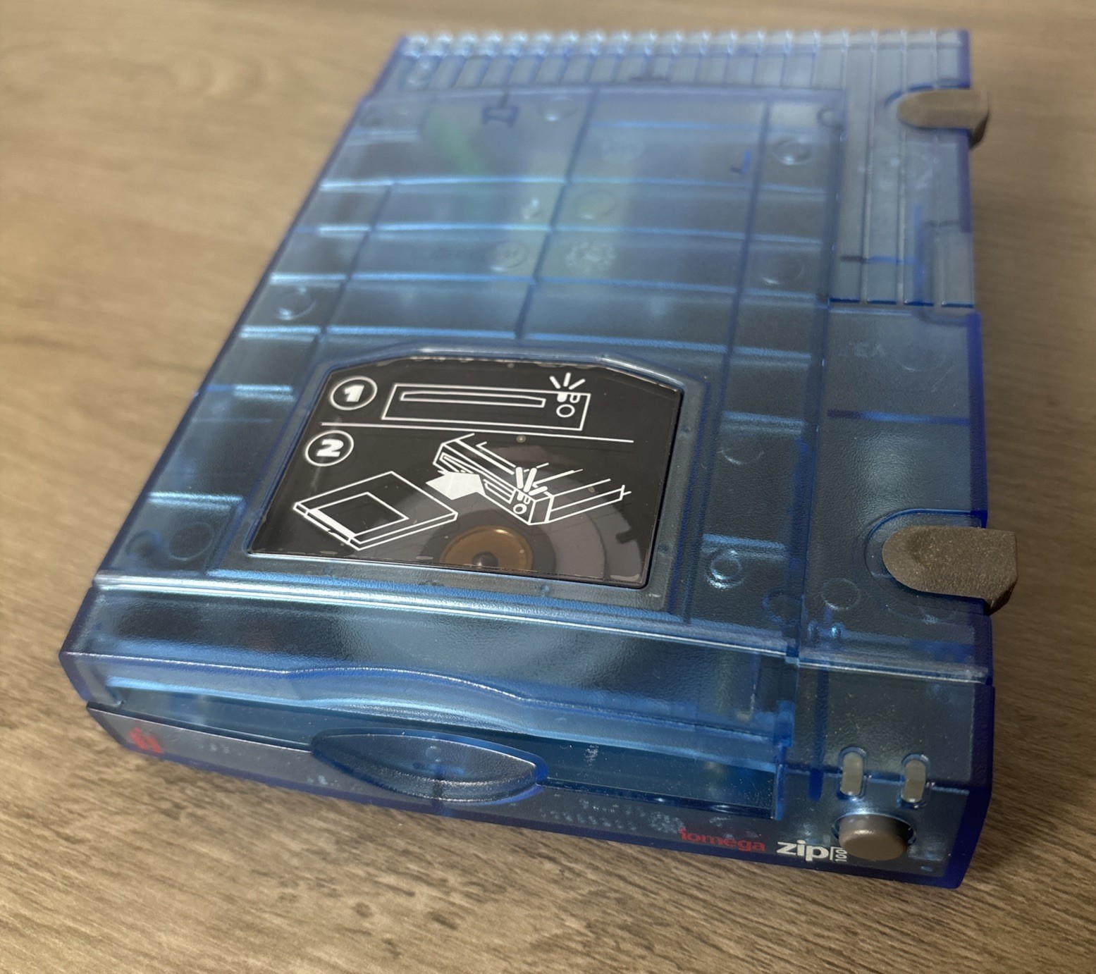 Iomega Zip 100 External Drive Z100USB Blue Clear - Not Tested - w/zip Disc