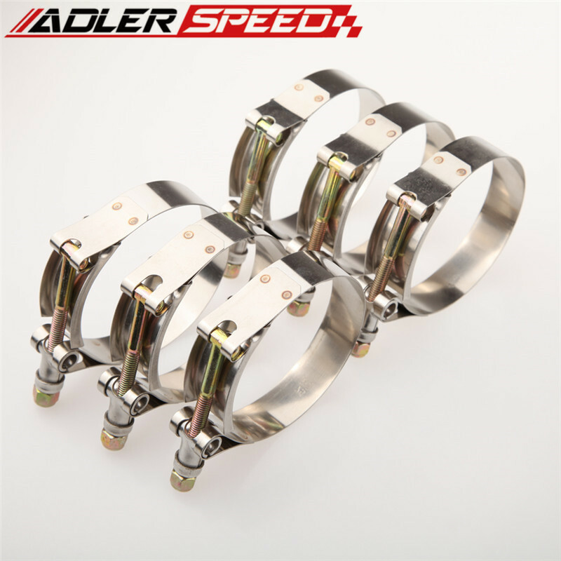 Set(6) 2.25" 60mm-68mm Turbo Pipe Hose Coupler T-bolt Clamps Stainless Steel US