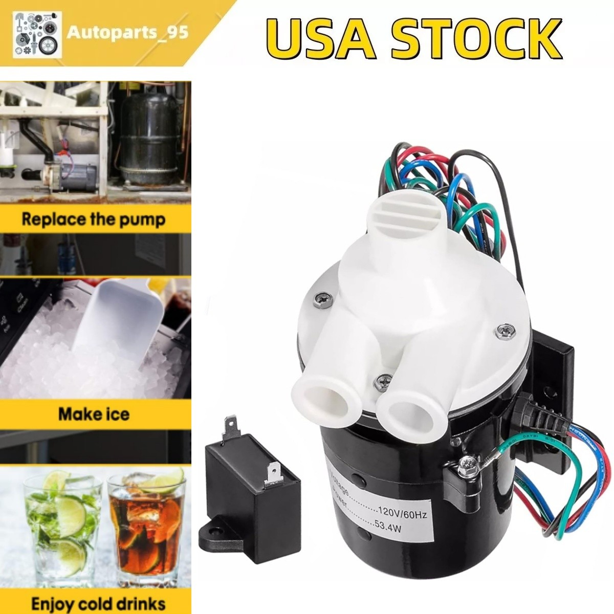 APTA92P10WD1 Water Pump Motor Assembly for Hoshizaki Ice Machine KM-450 KM-900