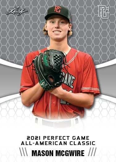 2021 Mason Mcgwire Leaf Perfect Game Nike AA Classic Aflac Game-Day Rookie