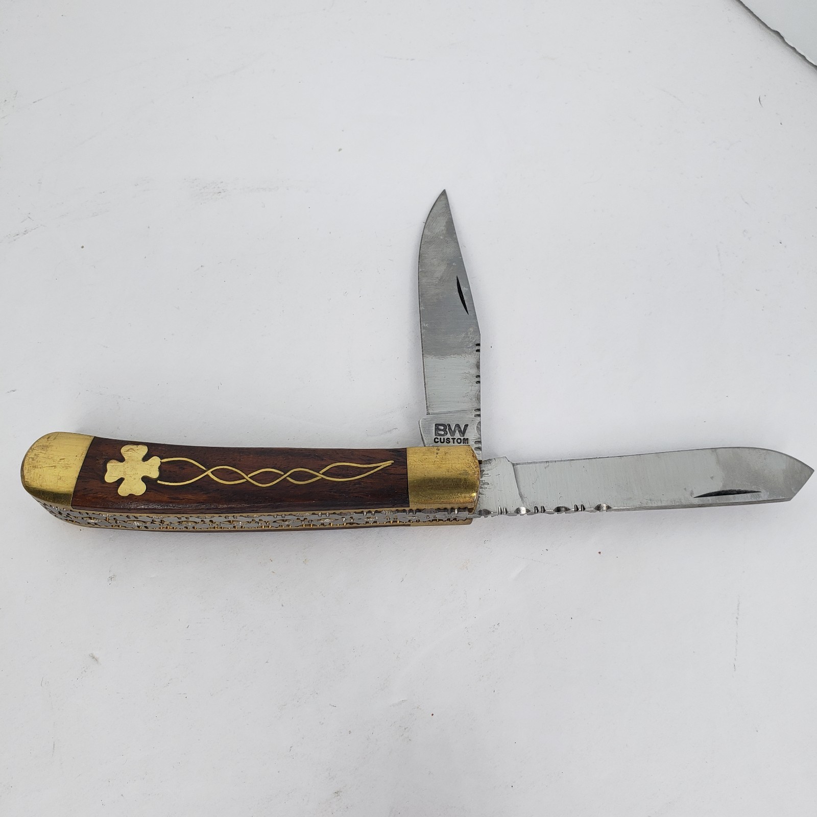 BW Custom Celtic Clover Trapper Folding Knife Pakistan SO-BWC23