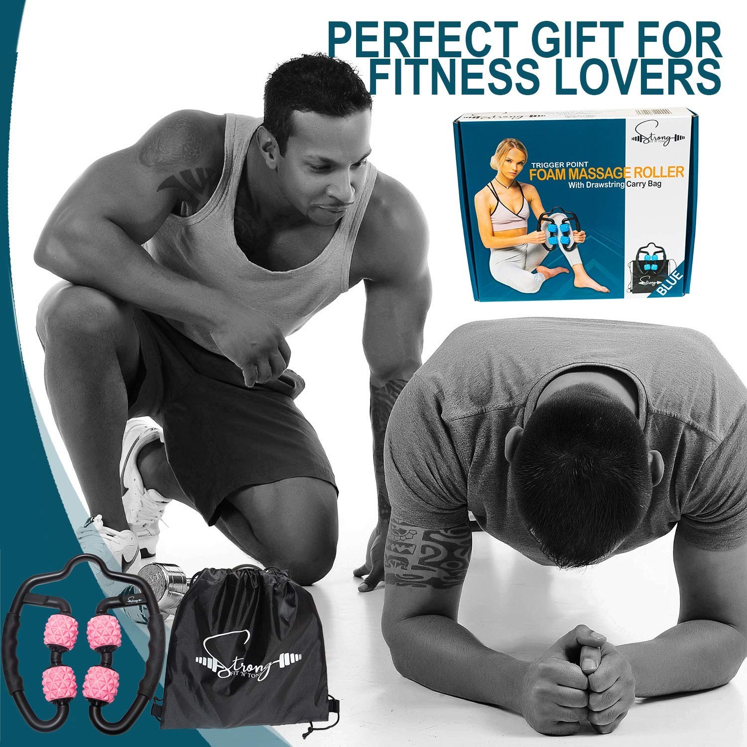 Foam Roller Deep Tissue Massager | Myofascial Massage Tools with Drawstring G...