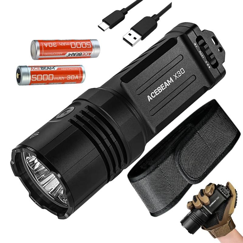 Acebeam X30 Dual Source (White and Red Light) Searching Flashlight -20,000 Lumen