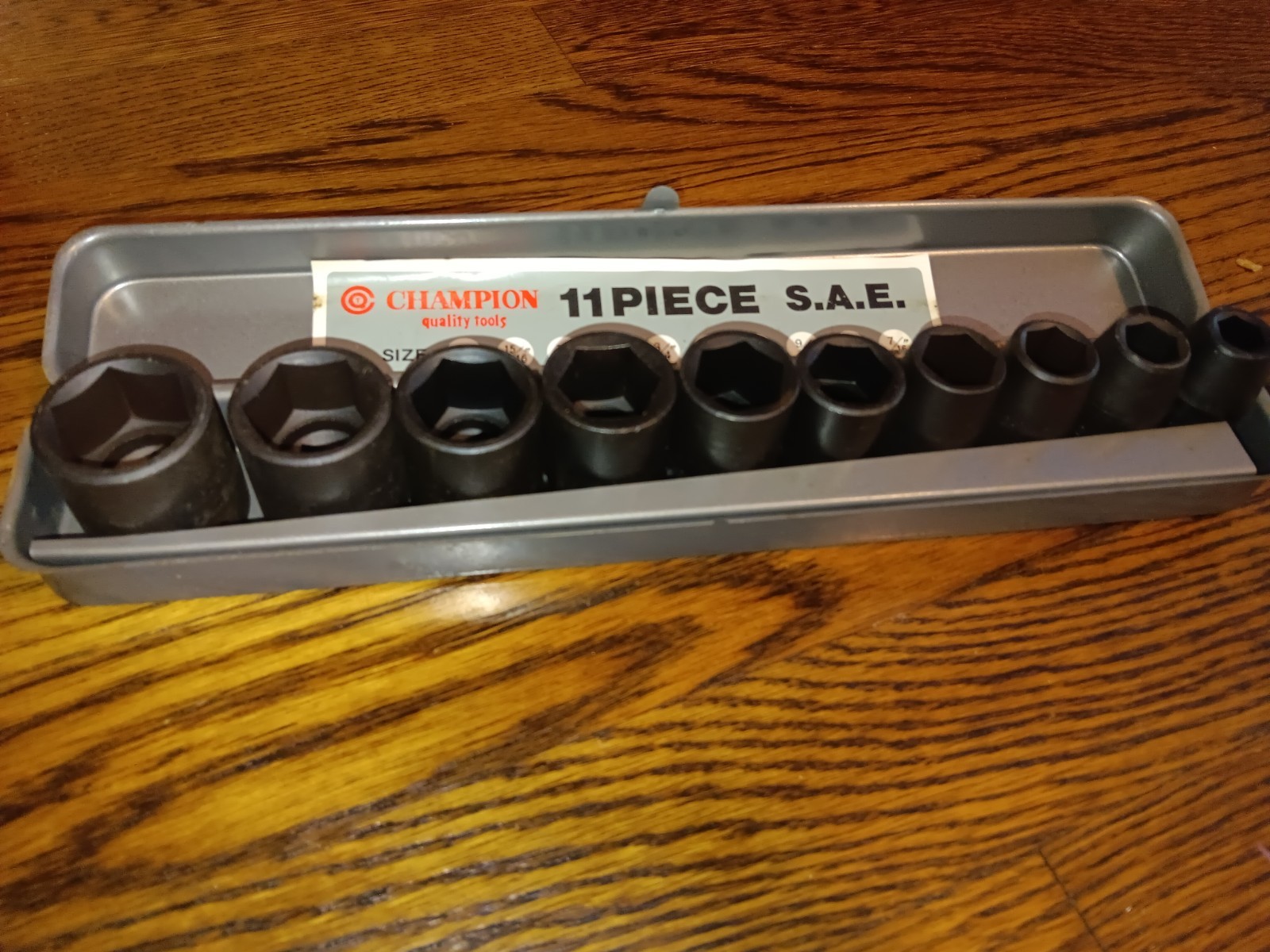 Vintage Champion Sae Impact 11 Piece Socket Set