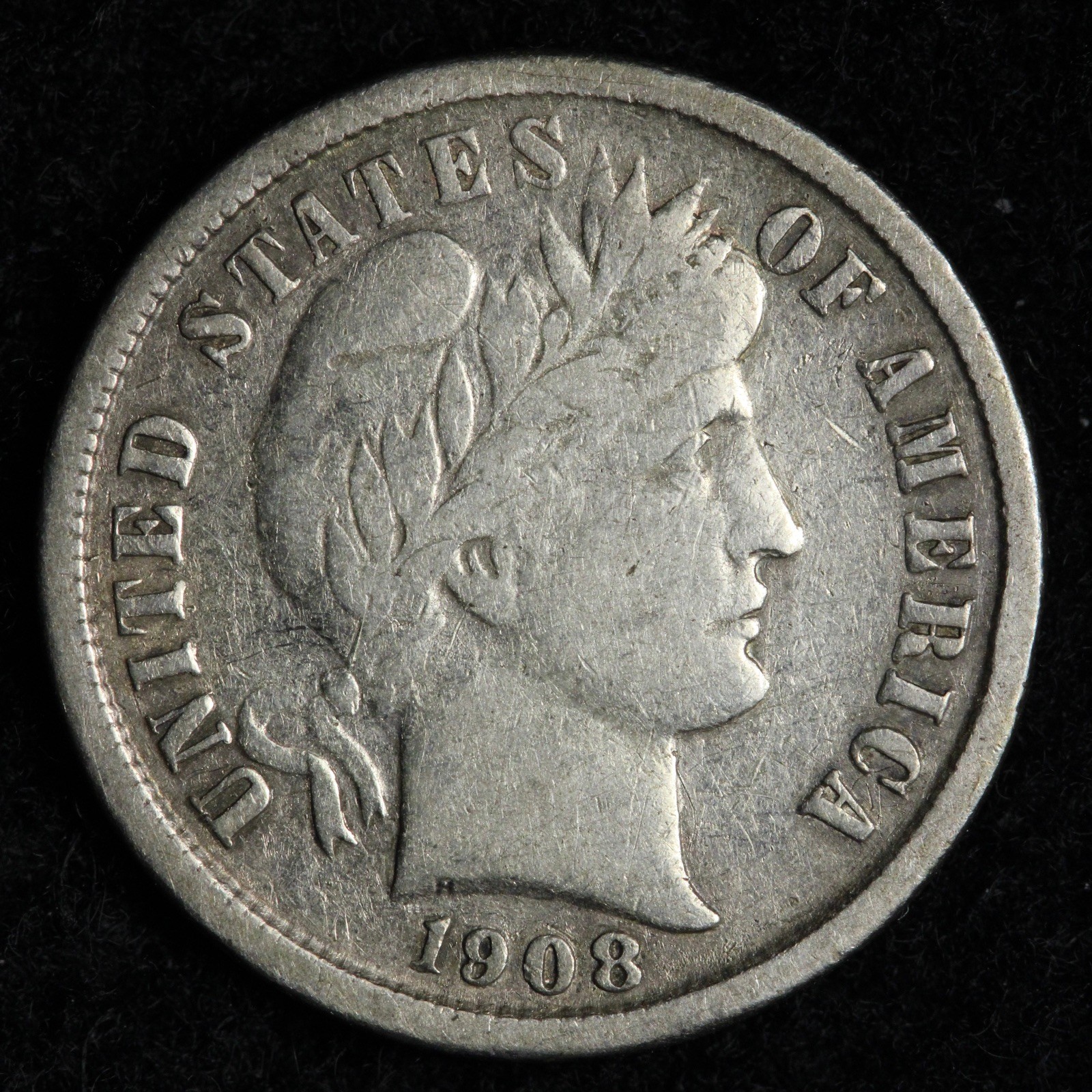 1908-S Barber Silver Dime VF E313 DZKNS