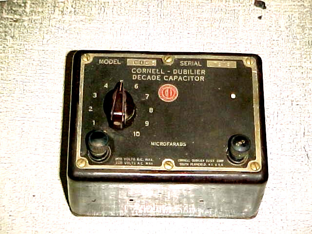 ANTIQUE CAPACITOR DECADE UNIT CORNELL DUNILIER 1-10 MFD SUBSTITUTION BOX