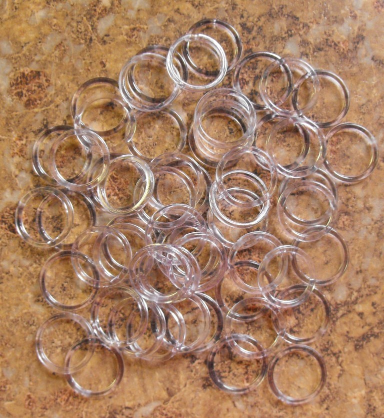5/8" Clear Plastic Bra Rings. Pack of 50. Great for making headbands 5/8 inch