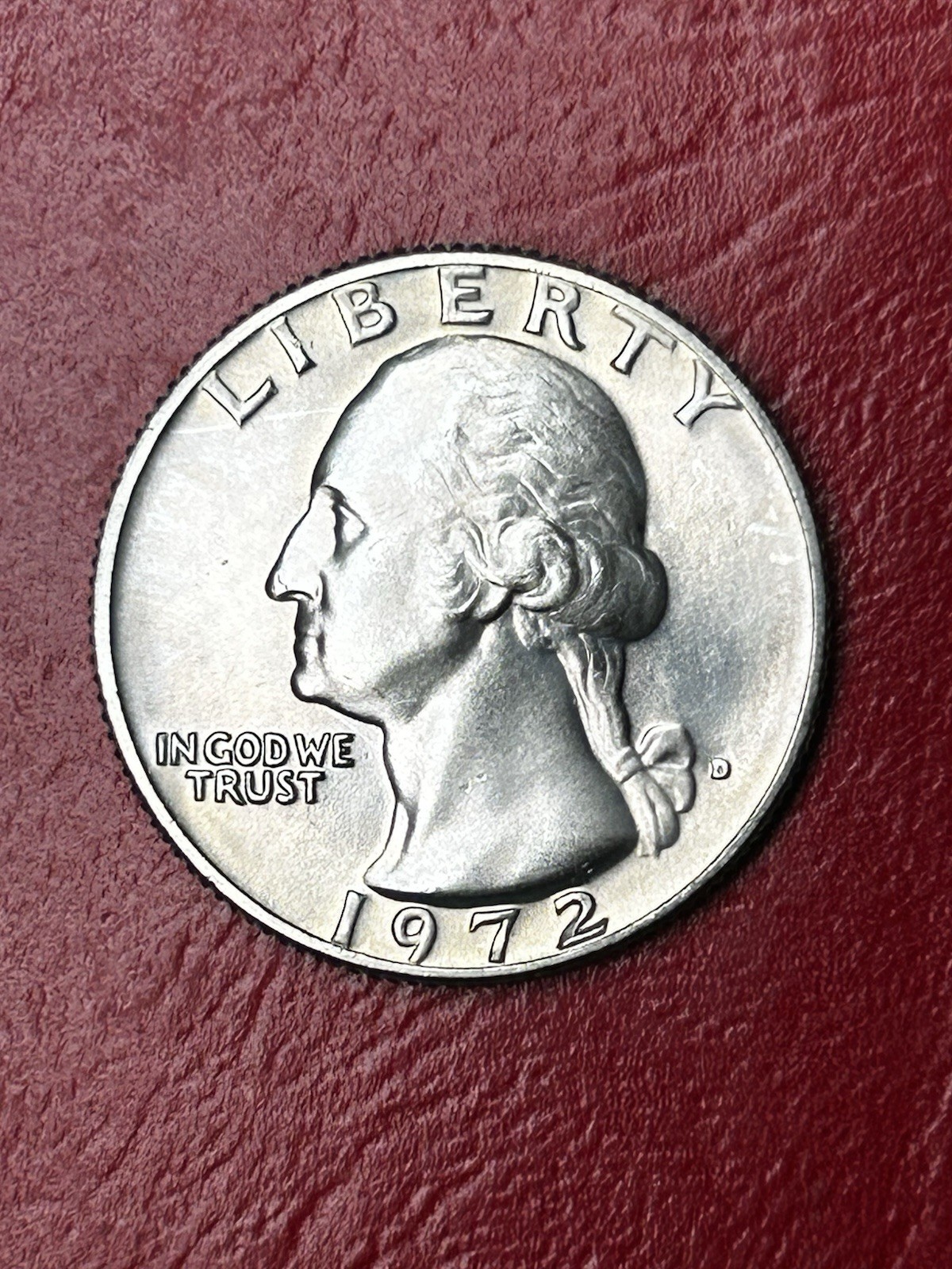 1972 D Washington Quarter Brilliant Uncirculated Full Feathers Mint State #M86
