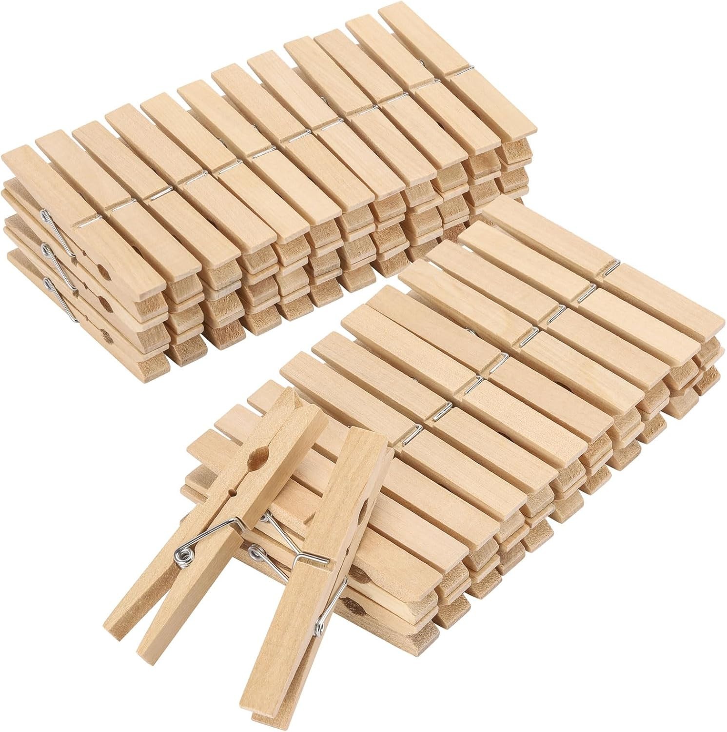 50 Pcs 4 Large Wooden Clothespins Heavy Duty Birchwood Clips for Laundry & Craft