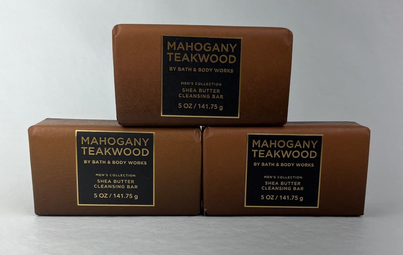 3 Bath & Body Works Mahogany Teakwood Men’s Shea Butter Cleansing Soap Bars