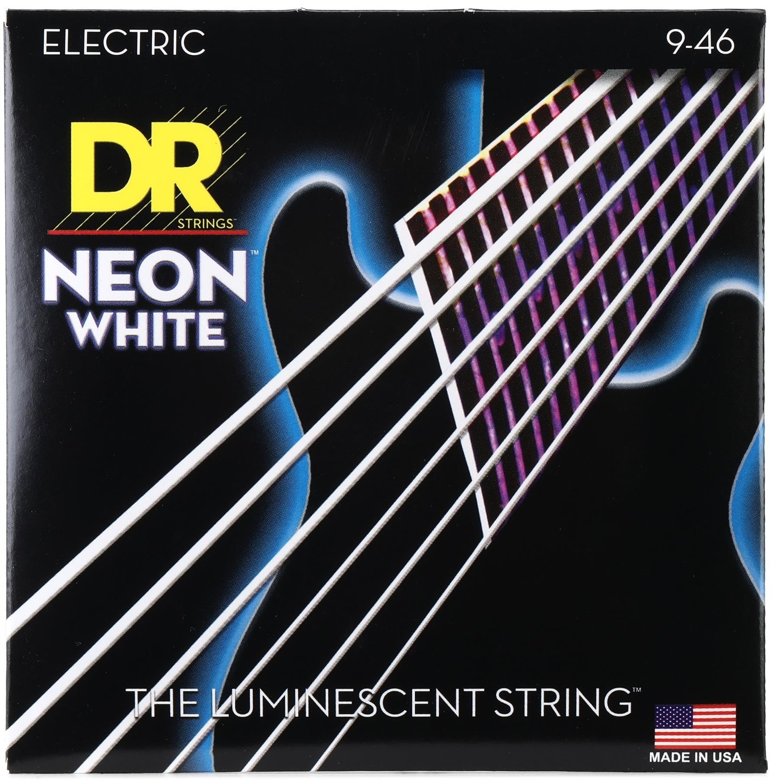 DR Strings HI-DEF NEON Electric Guitar Strings (NWE-9/46) White 9-46