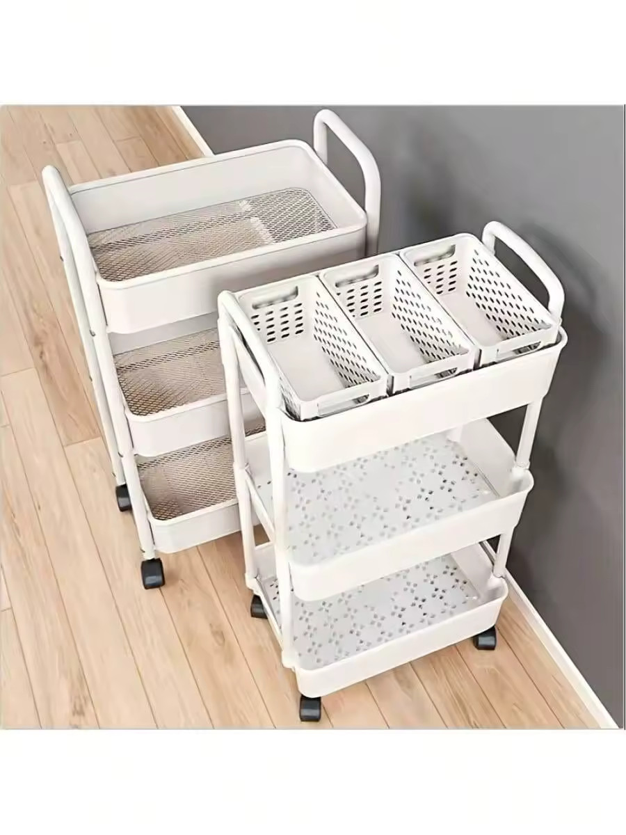 Carrito almacenamiento 3 niveles con ruedas resistente cocina baño