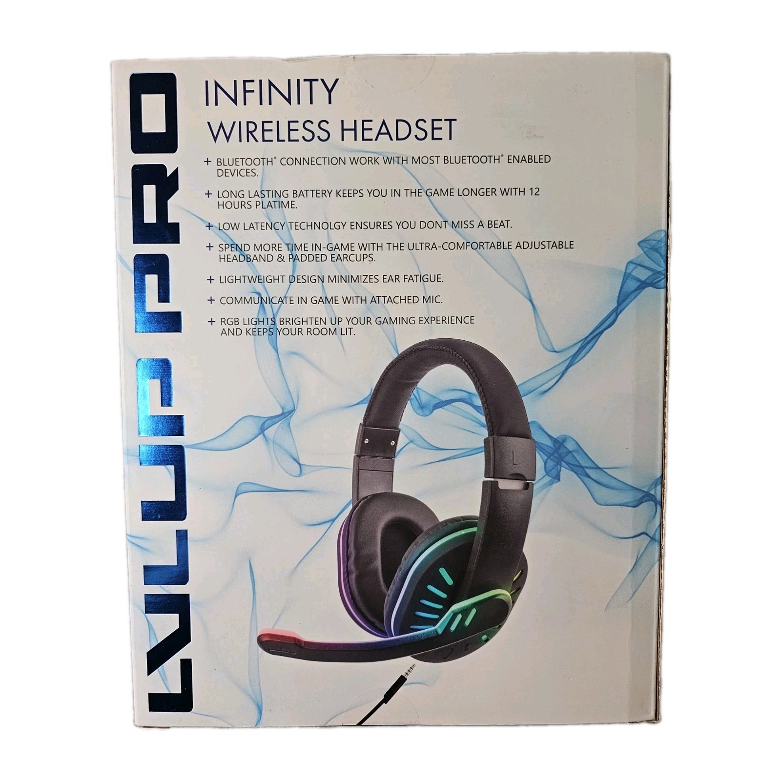 Level UP Pro Infinity Wireless Gaming Headset Bluetooth RGB Mic 12Hr Battery