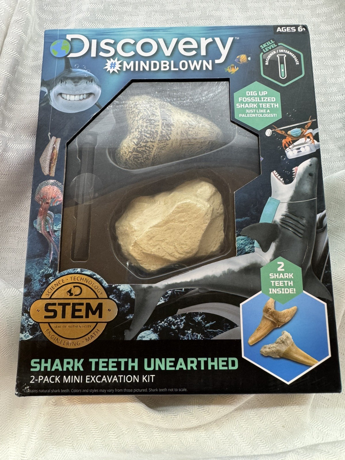 Discovery #Mindblown Shark Teeth Unearthed 2pk Mini Excavation STEM Science Kit
