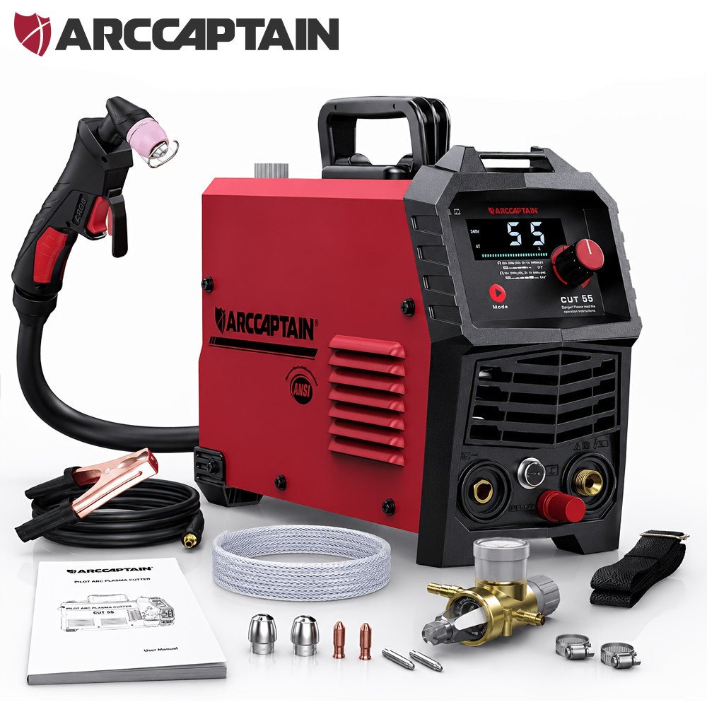 ARCCAPTAIN 55A Plasma Cutter – Large LED Display Non-Touch Pilot Arc 120/240V
