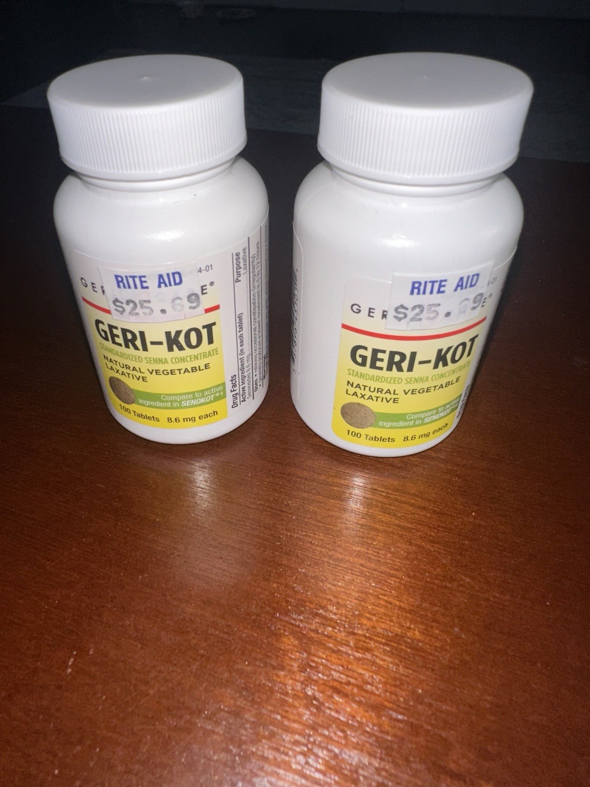 2 Geri-KOT Senna Laxative & Stool Softener Tablets, 100ct| Natural Vegetable