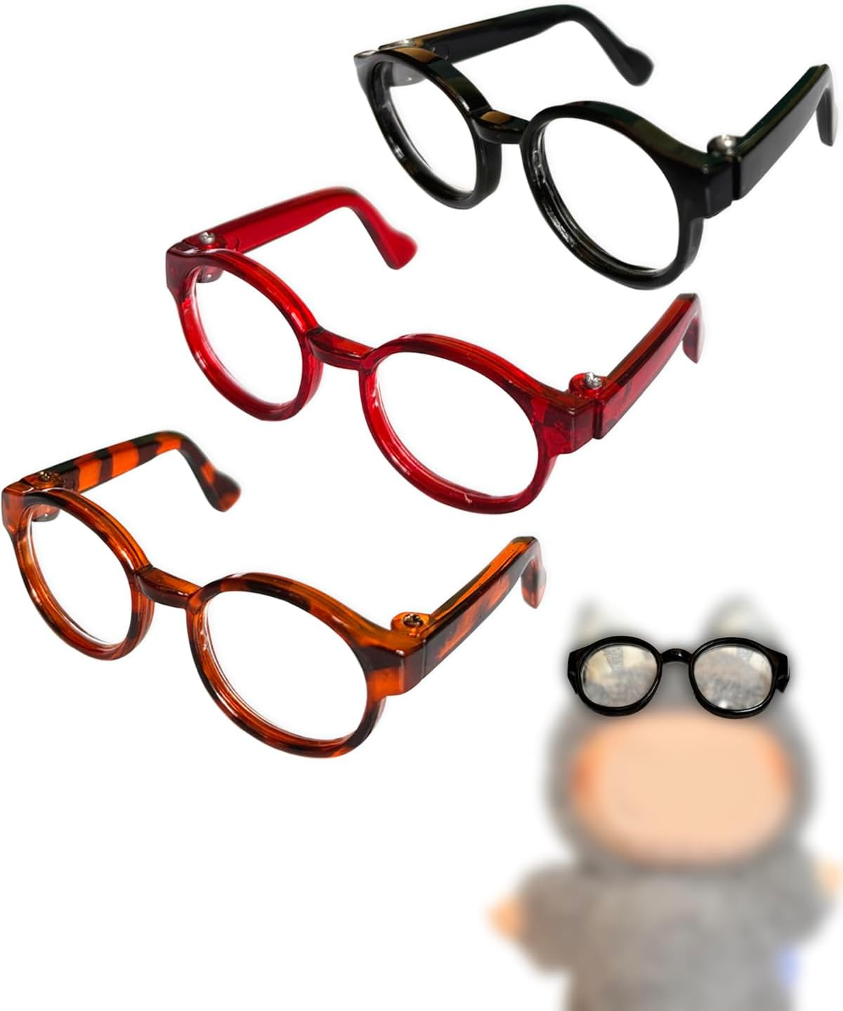 3pcs Glasses for Labubu, Sunglasses Accessories for Dolls of 3.94-6.69 ...
