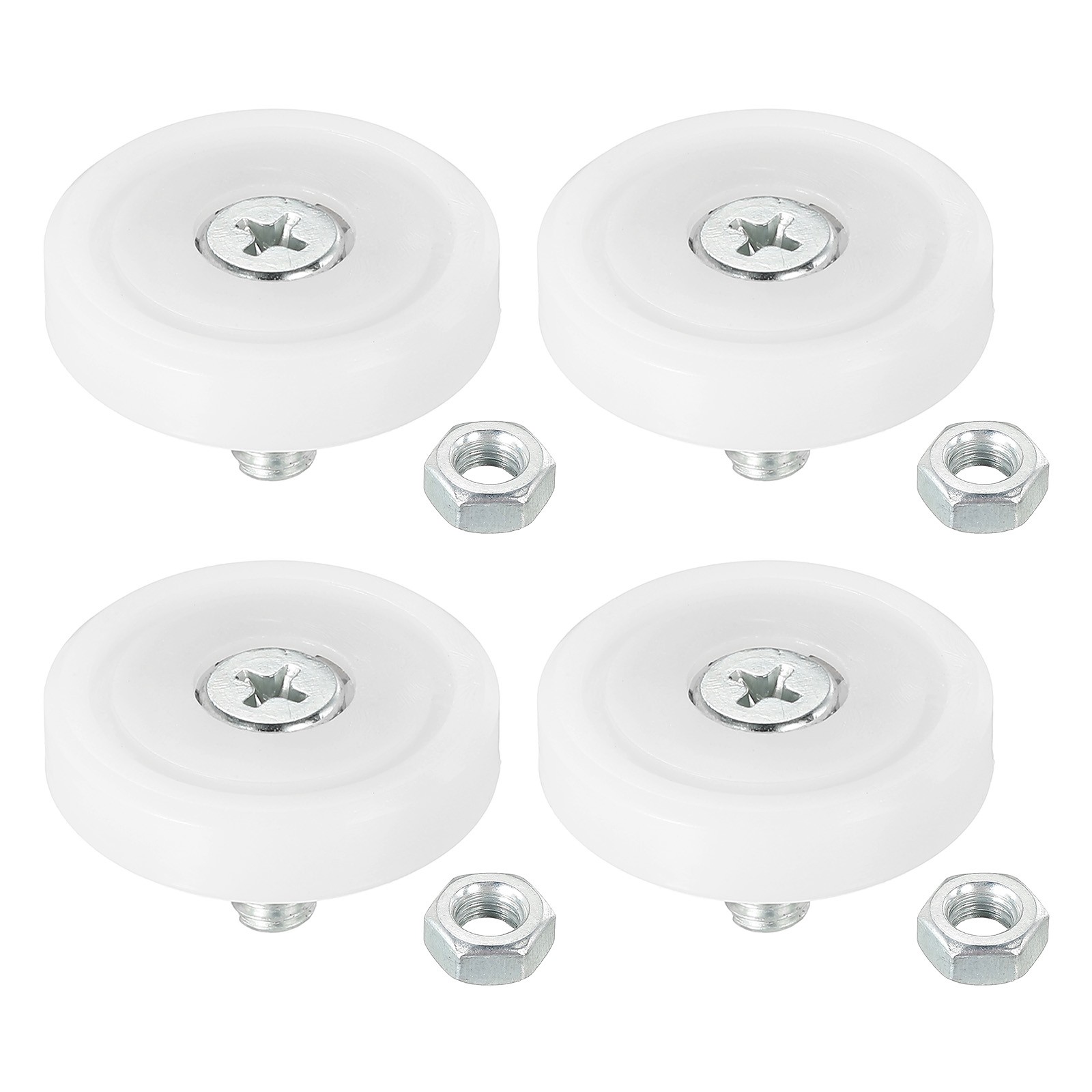 4 Pack 29mm Drawer Rollers Plastic Drawer Pulley Bearing Small Pulley with Nuts