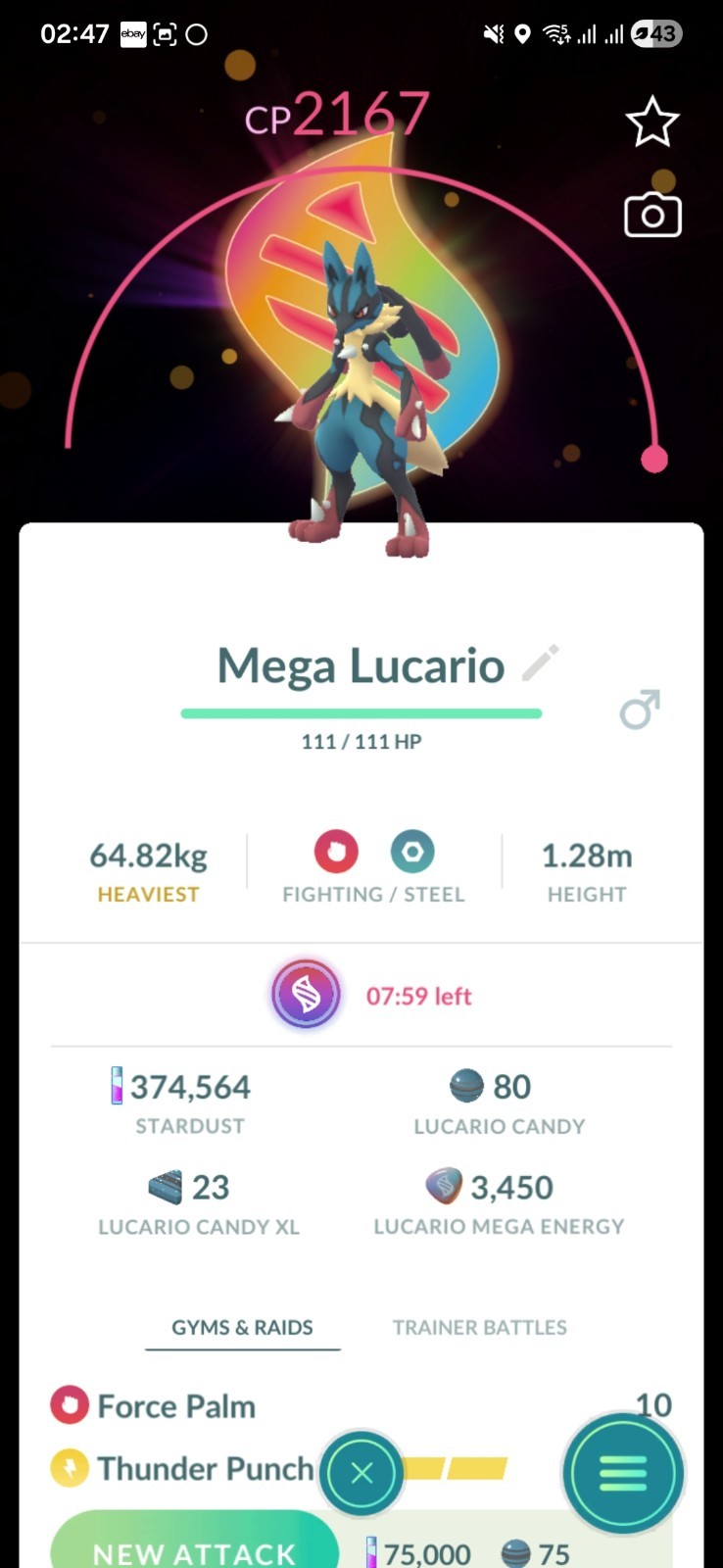 Mega Lucario ( Special Mega BG ) Pokémon Trading Go