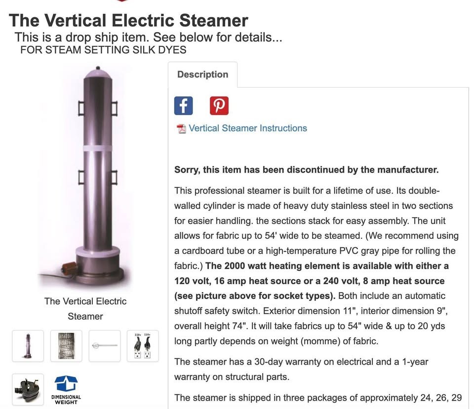 JACQUARD Vertical Electric Steamer STEAM SETTING SILK DYES Fabric Painting $2.5k