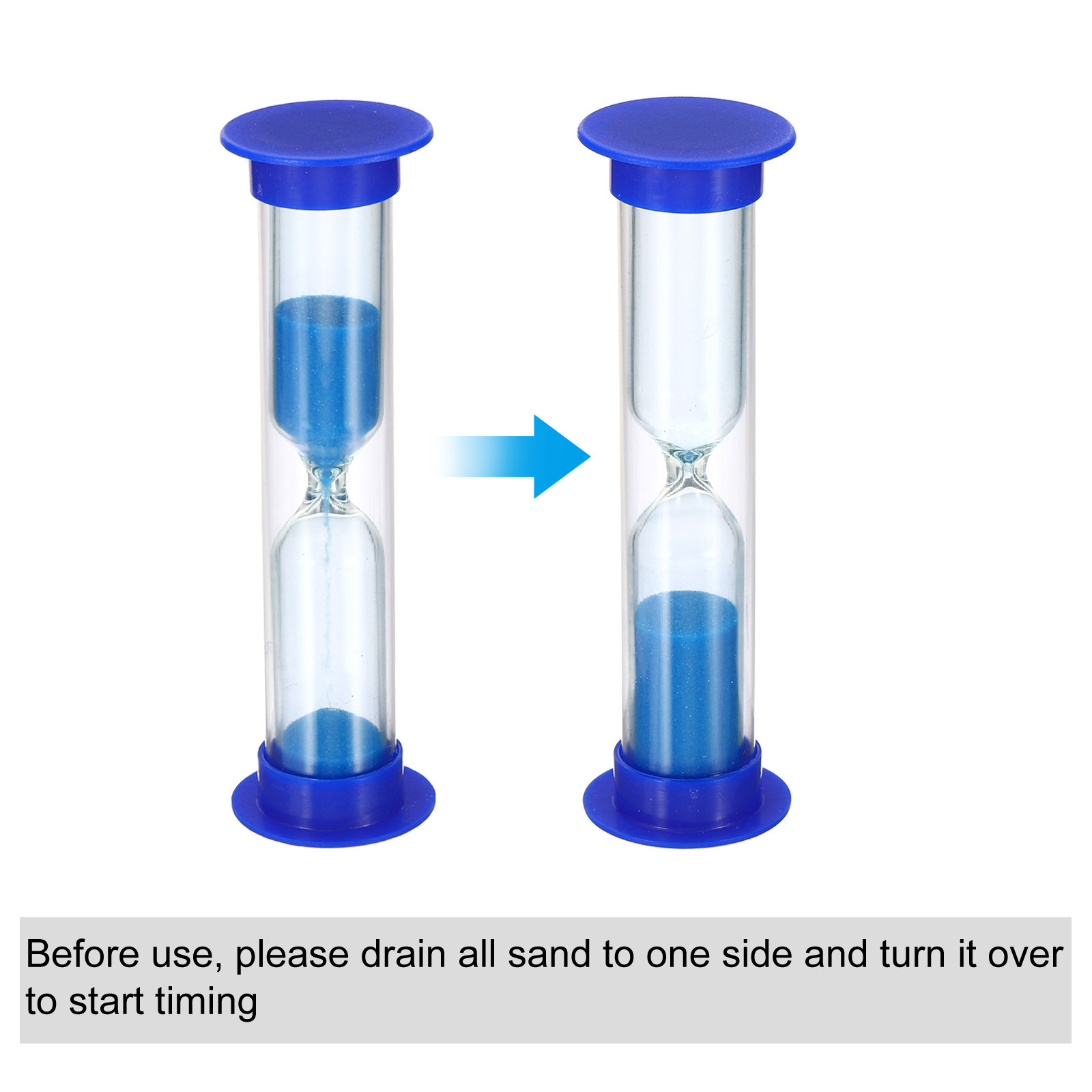 2 Minute Sand Timer, 4Pcs Small Sandy Clock, Count Down Sand Glass Blue