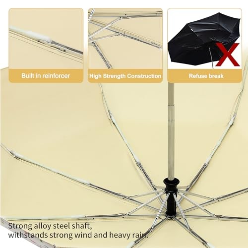 Sun Umbrella Blocking UV Protection Compact Auto Folding Parasol | Carnation