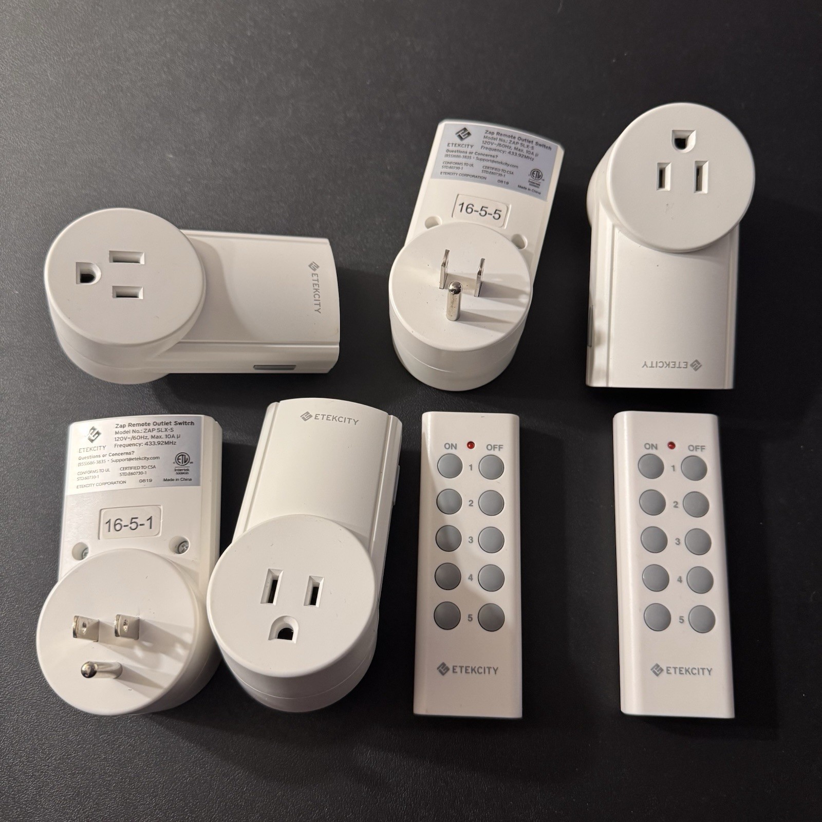 Etekcity ZAP 5LX-S Remote Outlet Switch 5 Outlets & 2 Remotes Batteries Included
