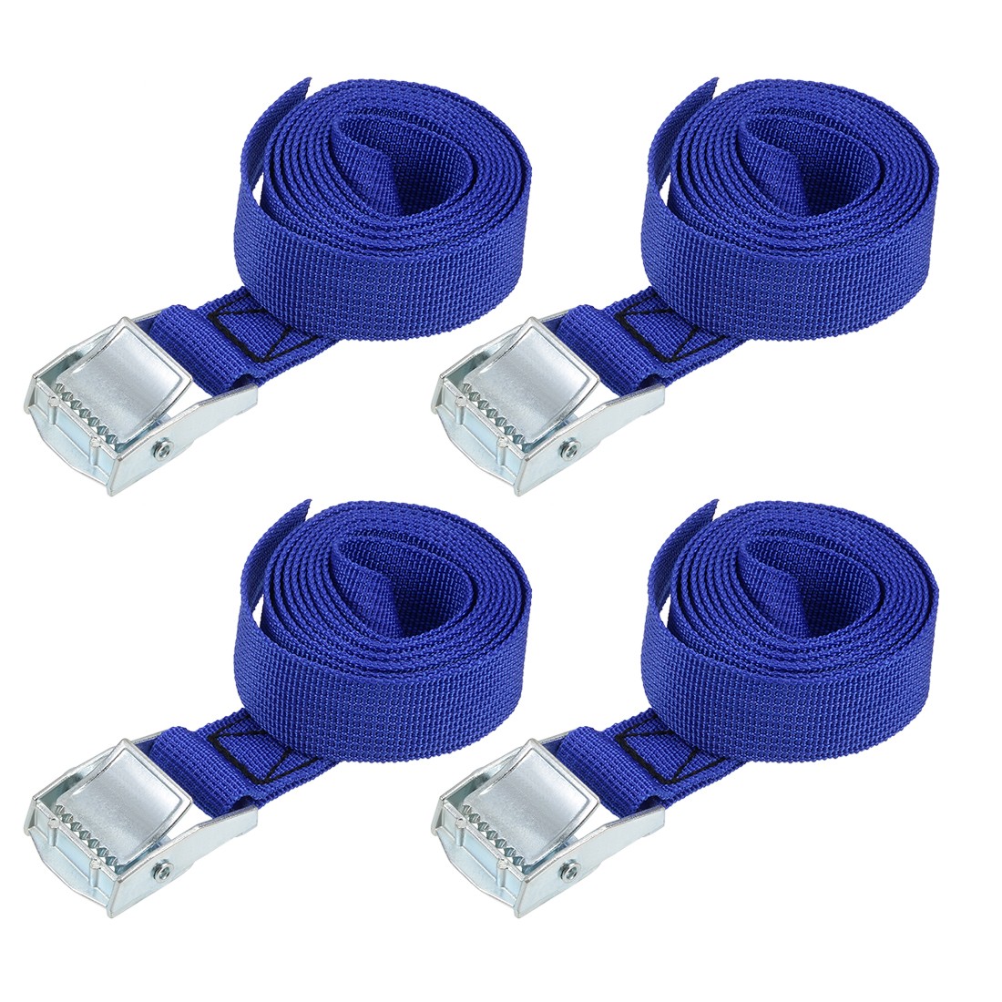 1.5Mx25mm Lashing Strap Cargo Tie Down w Cam Buckle 250Kg Work Load, Blue, 4Pcs