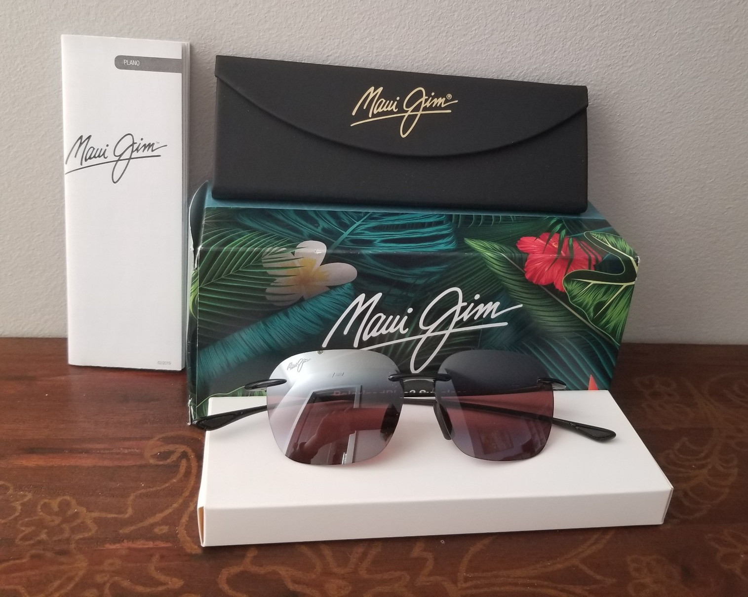 Maui Jim Komohana R446-02 Black 50mm SMALL Unisex Sunglasses Rose Lens