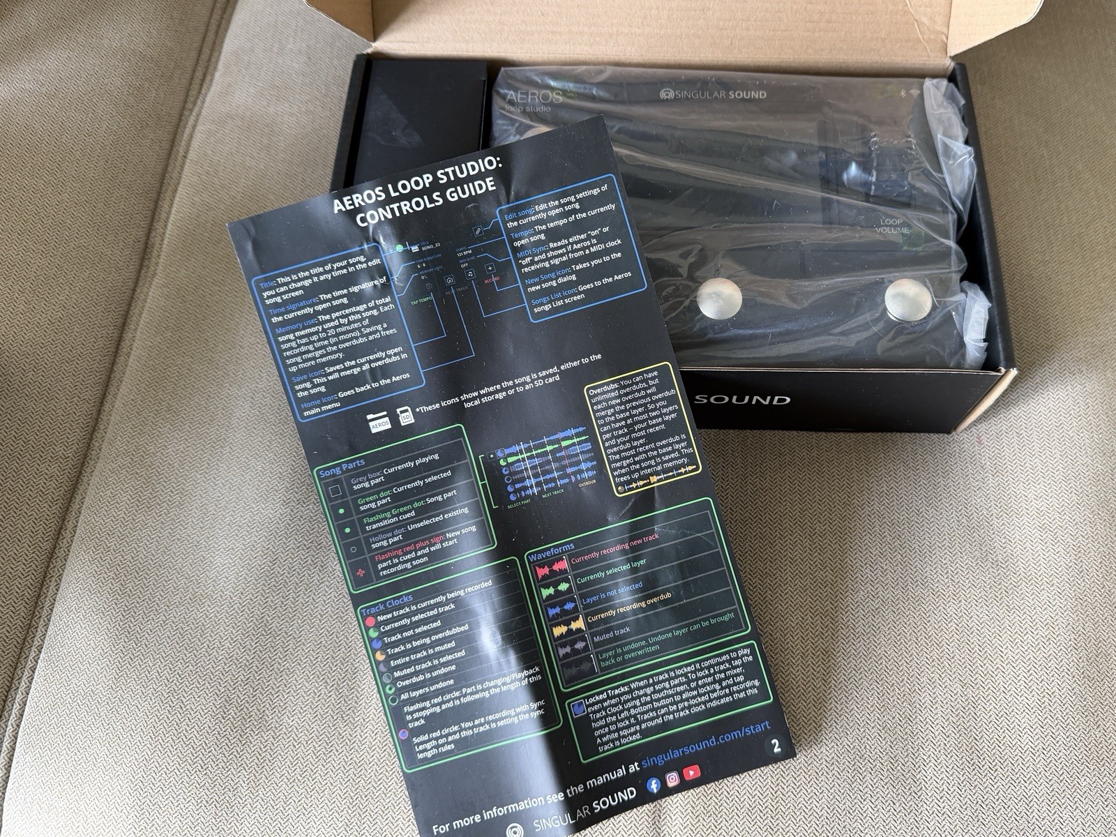 SINGULAR SOUND AEROS LOOP STUDIO EDITION 6-TR Bluetooth Touchscreen Looper Pedal