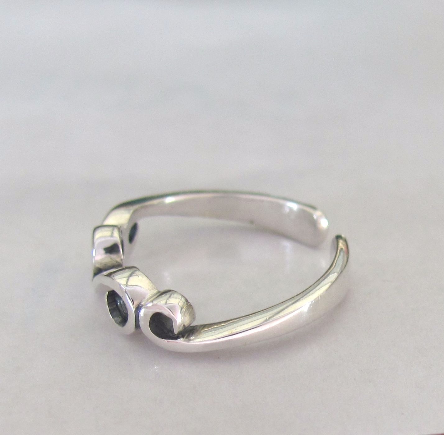 Sterling Silver Scroll adjustable toe ring