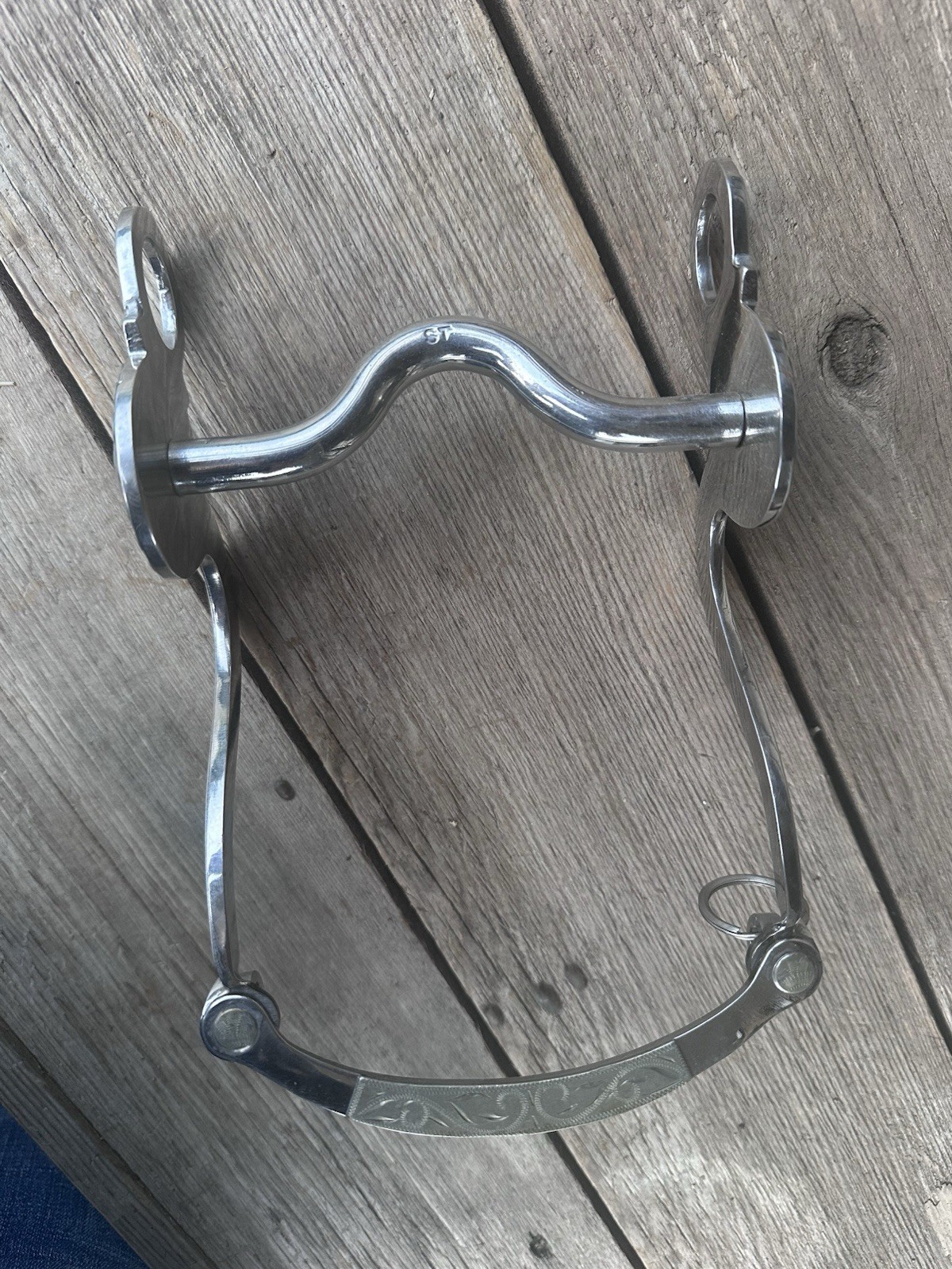 Horse Tack - 5” Medium Port Western Show Silver Curb Bit