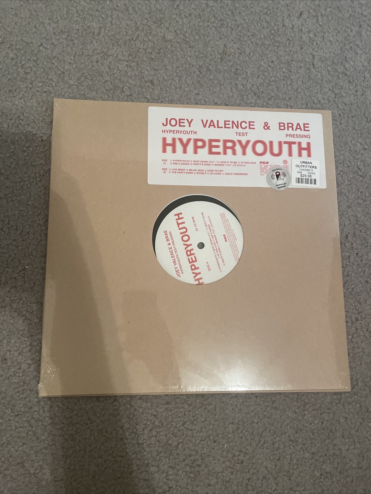 Joey Valence & Brae Hyperyouth Test Pressing Limited Edition Opaque Black Vinyl
