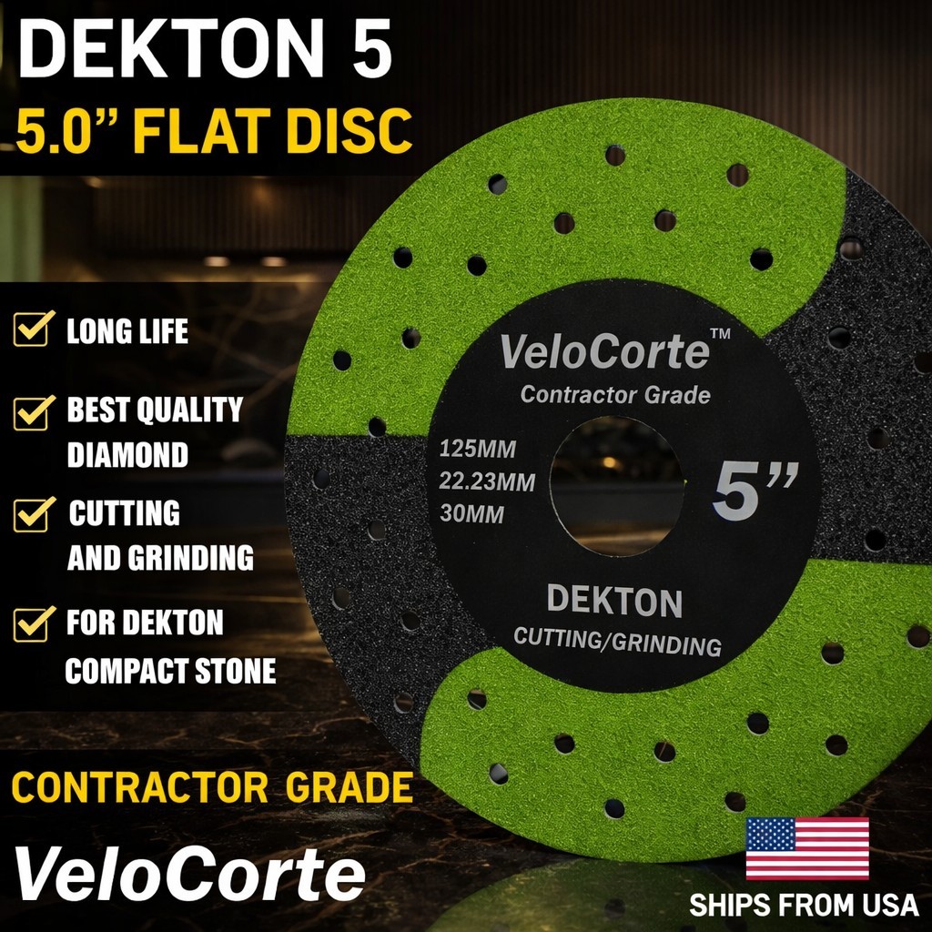 VeloCorte Dekton 5.0" Flat Disc for Cutting and Grinding Dekton and Compact ston