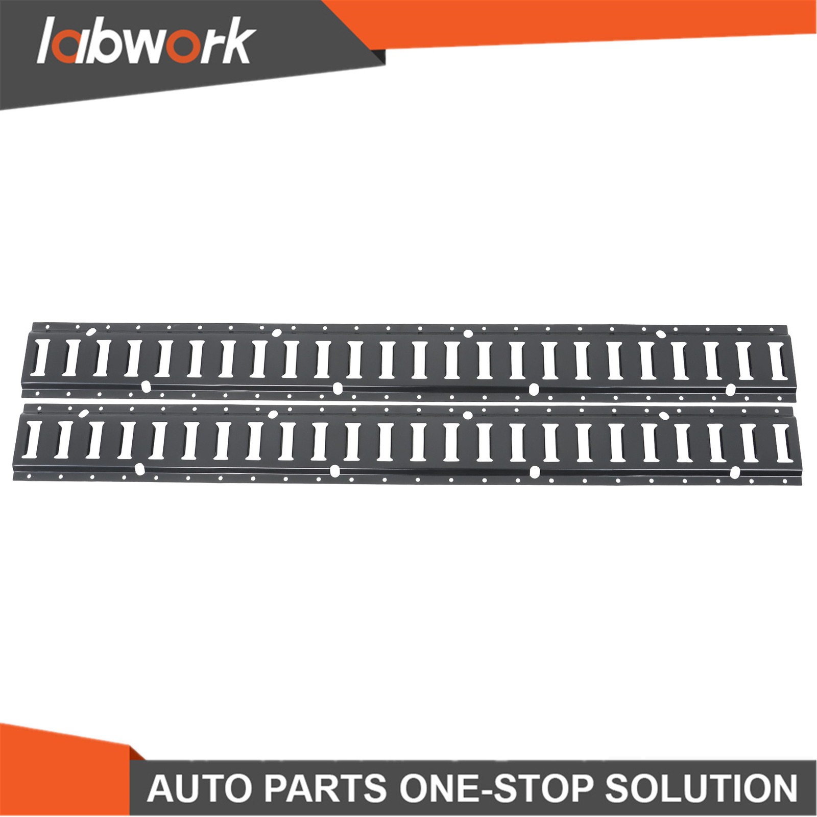 Labwork 10 Pack 4' E Track Tie Down Rail Galvanized Steel Rail Powder-Coat Black