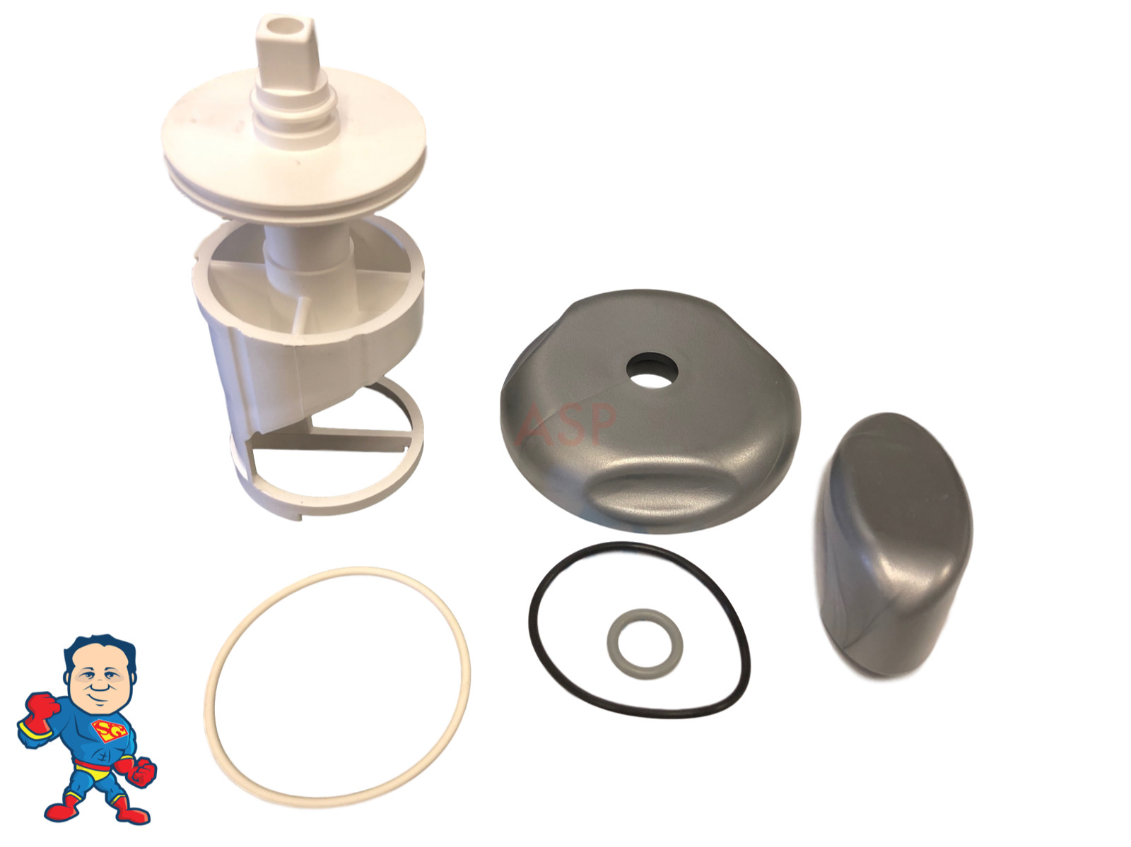 Diverter Valve 4" Kit JACUZZI® Premium Spa O-Rings Cap Handle Stem Hot Tub