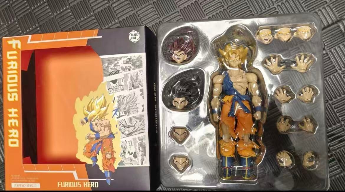 Black Hole custom 1/12 shf Goku super saiyan Furious Hero Awakening goku Figure